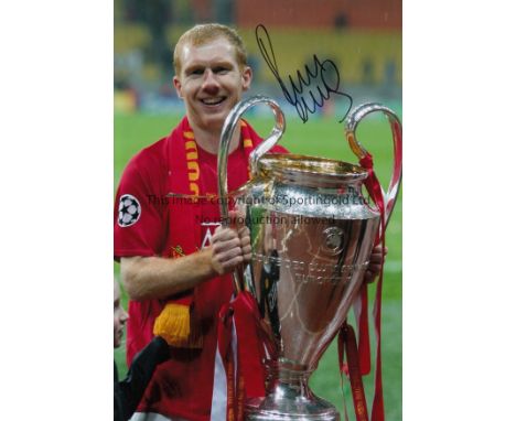 PAUL SCHOLES SIGNED PHOTOS          Ten signed 12 x 8 photos, all showing former Manchester United's Paul Scholes,  images of