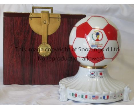 WORLD CUP 2002   A ceramic Soccer Ball with the World Cup 2002 logo given to VIP's at the World Cup in South Korea in 2002. H