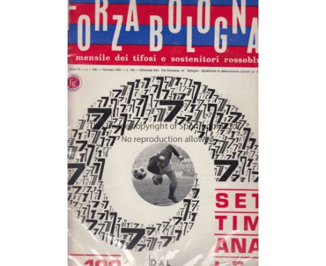 1967 FAIRS CUP              Bologna v West Brom played 1 February 1967 at the Stadio Comunale, Bologna. Official ''Forza Bolo