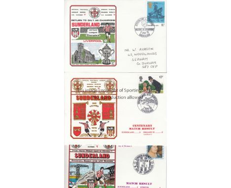 SUNDERLAND    A collection of 6 Sunderland First Day covers from the 1970's and 1980's - 2 are signed. Generally good     