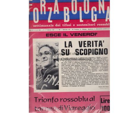 1967 FAIRS CUP            Bologna v West Brom played 1 February 1967 at the Stadio Comunale, Bologna. Official ''Forza Bologn