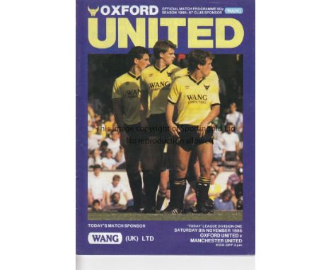 MAN UNITED / FERGUSON   Four programmes from Sir Alex Ferguson's first and last Home and Away games as Manchester United mana