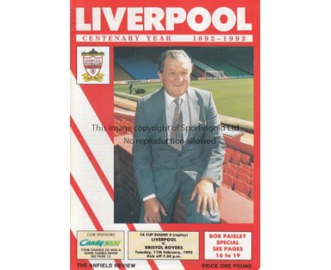 1991/2 FA CUP RUN TO THE FINAL         All 17 programmes for Liverpool and Sunderland in their FA Cup run. Liverpool homes v.