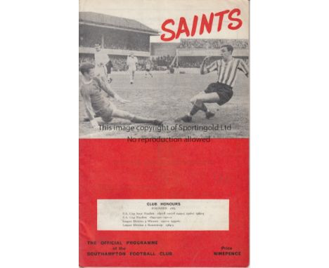SOUTHAMPTON 66-7  Collection of  42 Southampton home and away programmes, 66/7, first season in the top Division for Southamp