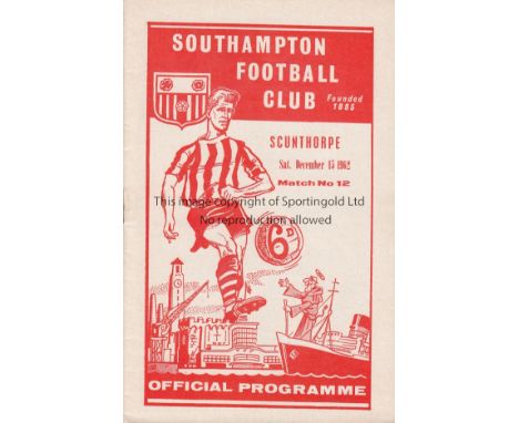 SOUTHAMPTON 62-63   Collection of 43 Southampton home and away programmes, 62-63, includes abandoned away game at Charlton pl