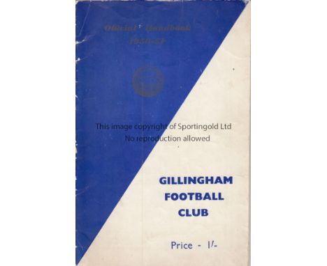 GILLINGHAM   Official Gillingham handbook, 1950-51 , first Football League season after the War for Gillingham, , some scores