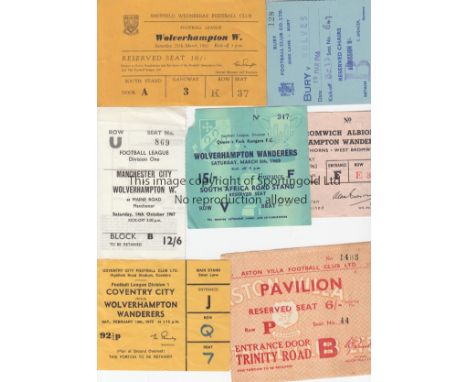 WOLVES TICKETS   Small collection of tickets for games involving Wolves, League games at Sheffield Wed 60/61, at West Brom 62