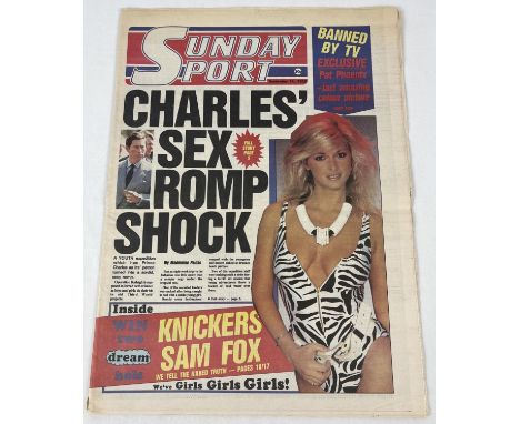 First issue of the Sunday Sport newspaper from Sept 14th 1986 with Zeta as page 3 model. In very good condition. Together wit