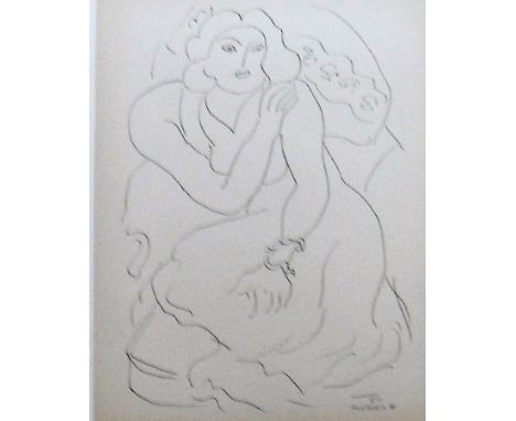 Henri Matisse, PORTRAIT, collotype print 206/920, printed by Fabiani, 1943, recently framed and mounted, 32 x 24 cm