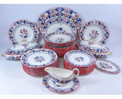 19th Century Mintons 'Merrion Japan' Dinner service decorated in the Imari pallet    Condition Report  Tea Plates - 1 has a s