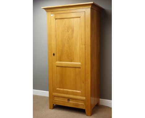 Light oak 'Jasmine' single cupboard with drawer, panelled door, W97cm, H190cm, D62cm   Condition Report   Click here for furt