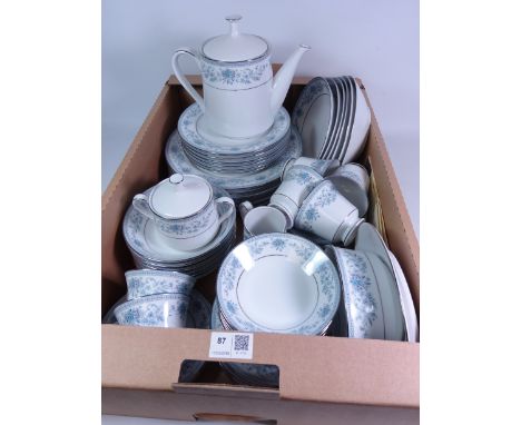 Noritake 'Blue Hill' pattern dinner and tea service for six in one box   Condition Report   Click here for further images, co