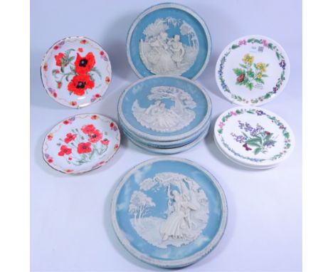Set of six 'The Love Sonnets of Shakespeare' limited edition collectors plates, four 'Herbs by Royal Worcester' plates and tw