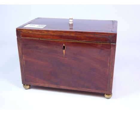 George III mahogany single division tea caddy, W18cm x H13cm    Condition Report   Click here for further images, condition, 