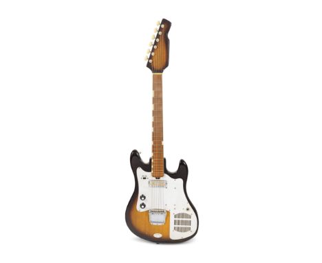 Rory Gallagher: A Teisco TRE-100 Electric Guitar,1965,double-cutaway body with sunburst finish, single gold foil pickup, one 