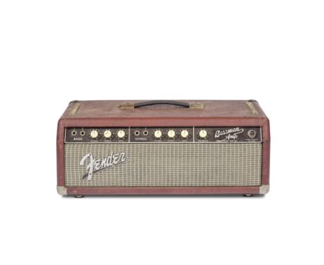 Rory Gallagher: A Fender Bassman Amplifier Head,1958,Serial no. BP00830 stamped to back, dark red covering, black control pan