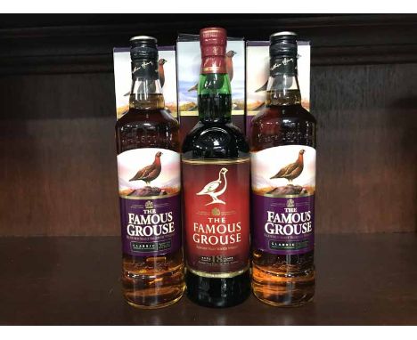 FAMOUS GROUSE AGED 18 YEARS
Blended Malt Scotch Whisky.
700ml, 43% volume, in carton. 
FAMOUS GROUSE CLASSIC (2)
Blended Malt