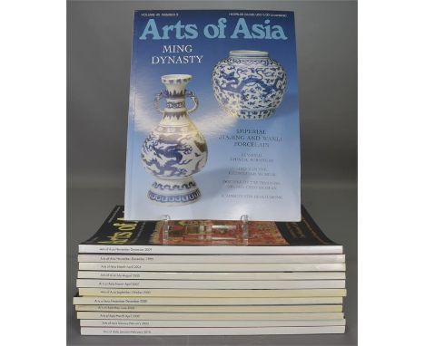 Twelve Art of Asian magazines. Fifteen antique reference books. Six catalogues of Chinese art. Twelve Grosvenor House Antique