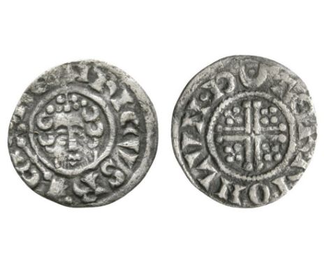 1222 AD. Obv: facing bust with sceptre and HENRICVS REX legend. Rev: short voided cross and quatrefoils with crescent-and-pel