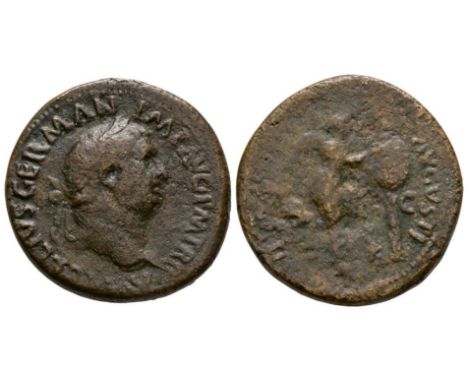 20th century AD. A cast copy of: Obv: A VITELLIVS GERMAN IMP AVG P M TR P, laureate head right. Rev: VICTORIA AVGVSTI, Victor