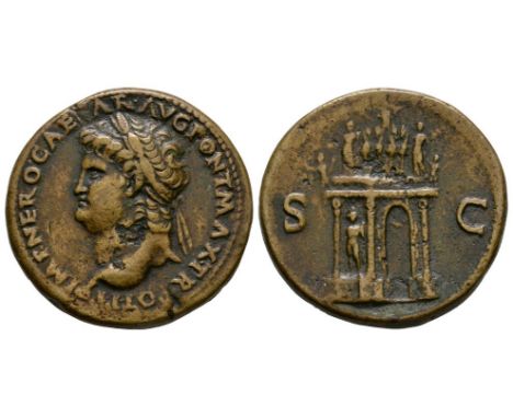 19th century AD or earlier. After Cavino. Obv: IMP NERO CAESAR AVG PONT MAX TR POT P P legend with laureate bust left, globe 