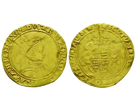 1549-1550 AD. Second period. Obv: crowned profile bust with EDWARD VI D G AGL FRA Z HIB REX legend with lozenge stops and 'ar