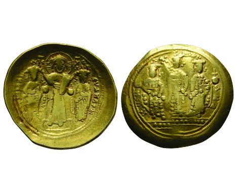 1068-1071 AD. Constantinople mint. Obv: RWMAN EVDOKIA legend, IC-XC to left and right, Christ standing facing on footstool, c