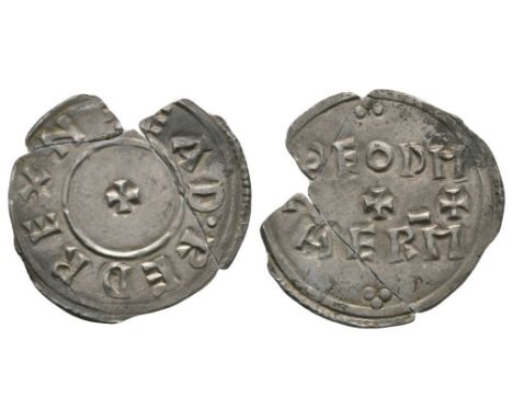 946-955 AD. North eastern issue, type HT 1 NE. Obv: small cross with +EADRED REX legend. Rev: moneyer name ÐEODM / AER M in t
