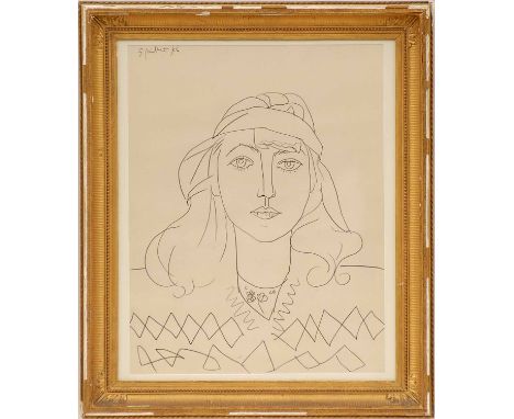 PABLO PICASSO 'Head of a Woman', off set lithograph, 60cm x 45cm, framed and glazed.