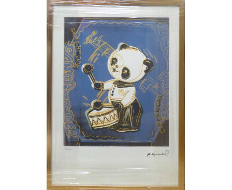 ANDY WARHOL 'Panda drummer', lithograph with Leo Castelli blue stamps verso and George Israel Editeur embossing lower left, f