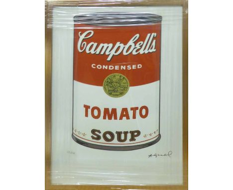 ANDY WARHOL 'Campbell's tomato soup', lithograph with Leo Castelli blue stamps verso and George Israel Editeur embossing lowe