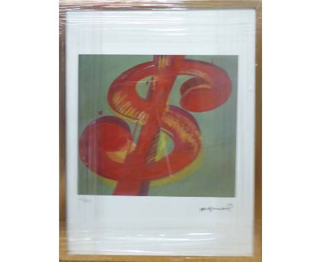 ANDY WARHOL 'Dollar', lithograph with Leo Castelli blue stamps verso and George Israel Editeur embossing lower left, from an 