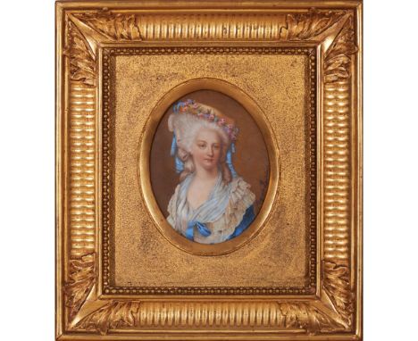 Marguerite Bouteilloux (séc. XIX-XX)A portrait of Marie Louise of Savoy-Carignano, Princess of Lamballe (1749-1792)Oval minia