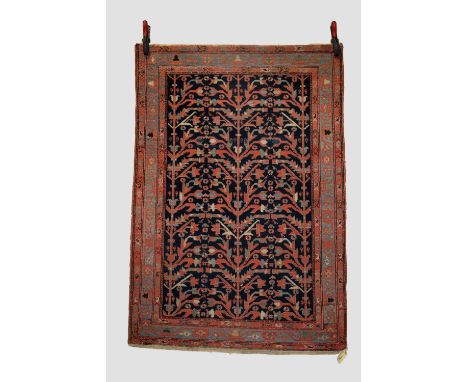 Malayer rug, north west Persia, circa 1920s-30s, 5ft. X 3ft. 6in. 1.52m. X 1.07m. Overall even wear; slight loss to top end. 