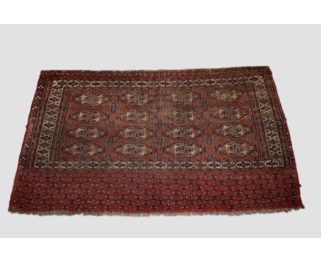 Two Turkmen chuval faces, Turkmenistan, circa 1930s; the first Tekke 4 x 3 gul chuval face,  2ft. 7in. X 5ft. 2in. 0.79m. X 1