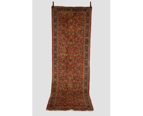 Bijar runner, north west Persia, mid-20th century, 11ft. 4in. X 3ft. 8in. 3.45m. X 1.12m. Small spots of moth damage. Light r