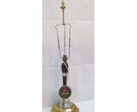 A beer pump converted to a lamp