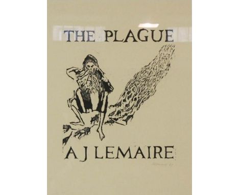 Angela Lemaire, Scottish Contemporary, "The Plague", A set of twelve wood cut and decorative prints, a narrative group relati
