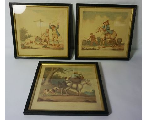 A small group of humorous 19th century prints, including 'A Pull'd Turkey'; 'Rusty Bacon' and 'Collard Pig', after Jn. Baldre