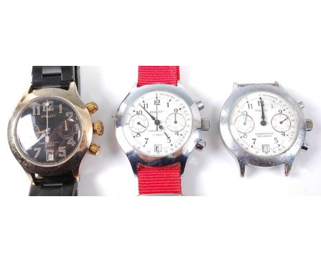 A Russian gent's Poljot gold plated chronograph having signed back, date dial twin subsidiary dials, manual wind movement, ba