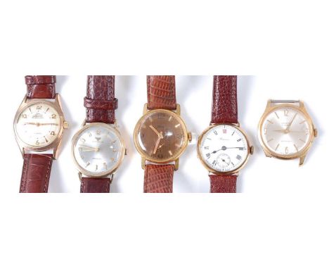 A gent's Atlantic Worldmaster gold plated cased wrist watch having a signed silver dial, manual wind movement, screw down bac