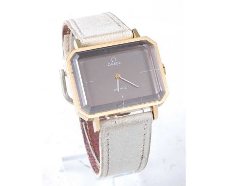 A vintage 1970s lady's gilt metal cased Omega Deville wrist watch having signed black dial, calibre 625 manual wind movement,
