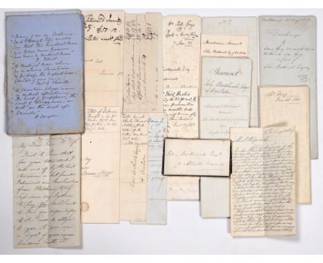 Scotland, Borthwick of Crookston. A bundle of 17 manuscripts,&nbsp;early to mid 19th c,&nbsp;mostly accounts and discharges, 