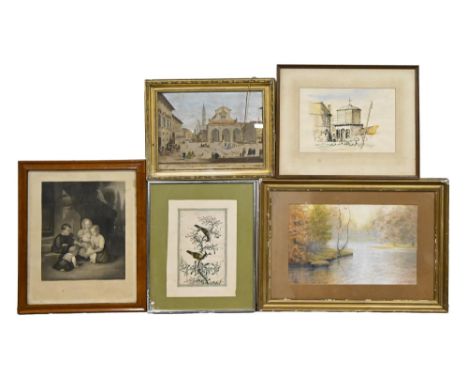 Indian Company School, 19th c - Studies of Everyday Life,&nbsp;set of six, gouache on mica, each 14 x 10cm, mounted as framed