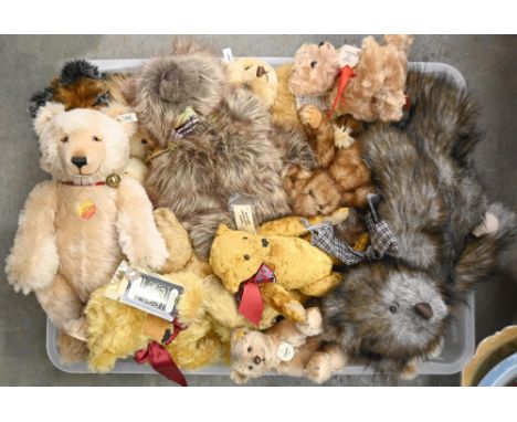 A collection of teddy bears, mostly late 20th c,&nbsp;including six modern Steiff bears, three Merrythought, four Charlie bea