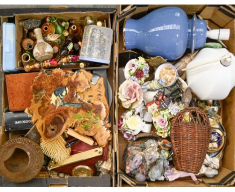 Miscellaneous bygones, 20th c,&nbsp;including ceramic animals, glassware, miniature bottles, etc Mixed condition