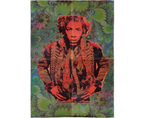 Jimi Hendrix (1942-1970), a portrait,&nbsp;centred by the photograph of the musician by&nbsp;Gered Mankowitz, s.l., s.n., n.d