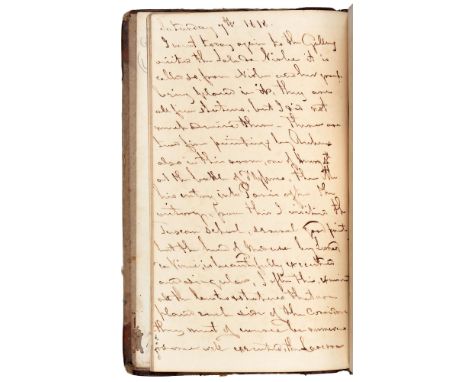 Travel. A 19th c Italian Grand Tour journal,&nbsp;approx. [100]ff of English manuscript, left-handed and mostly written to ve