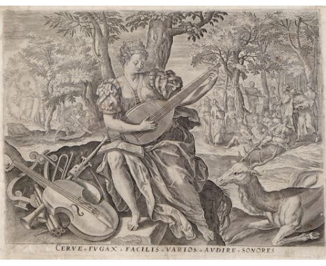 Old Master and Later Prints. Adriaen Collaert (c. 1560–1618) after Maerten de Vos (1532–1603), [Auditus], the Allegory of Sou