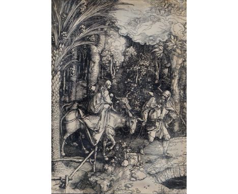 Albrecht Dürer (1471-1528) - The Flight into Egypt, [no. 14 from the 20 of the Life of the Virgin series], signed with initia